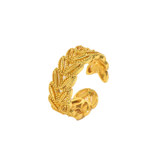 18K Gold-Plated Anpassbarer Weizenähren-Indexring