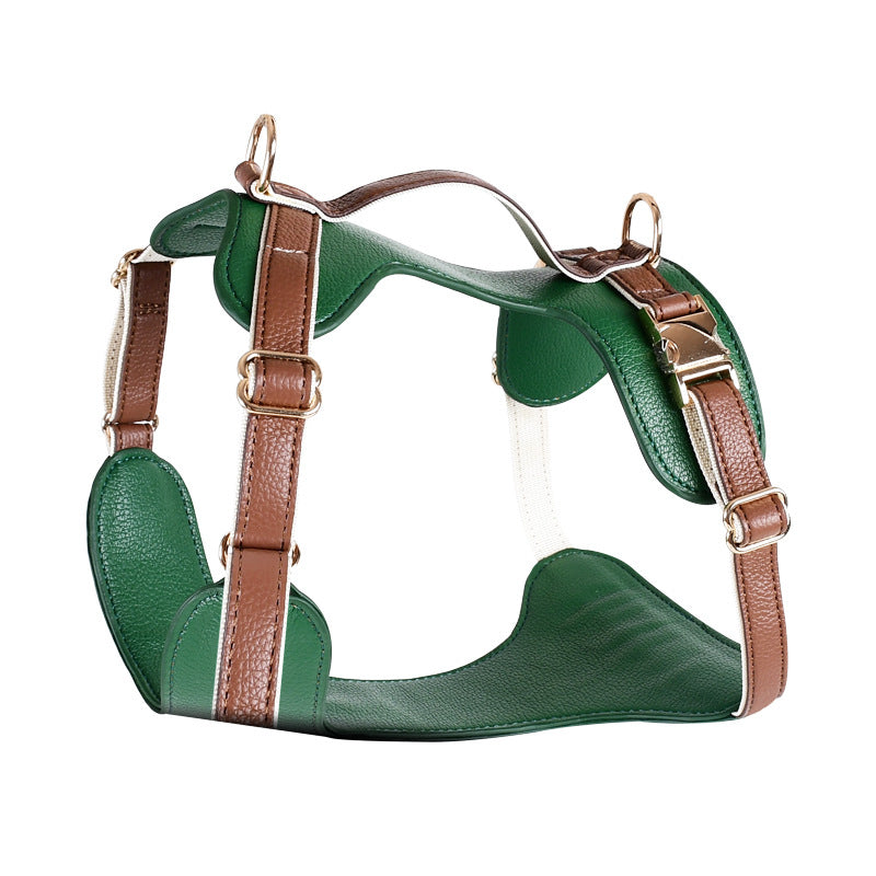 Luxus-Leder-Hundeharnisch und Leine