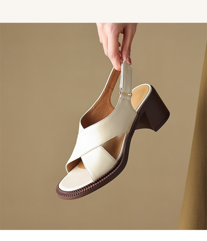 Retro-Sandalen mit Riemen und Blockabsatz – Bild 10 | LuxeStyle