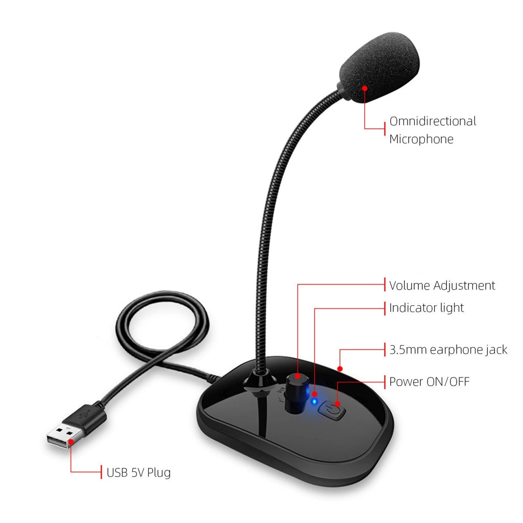 USB Schwanenhals Mikrofon für Computer