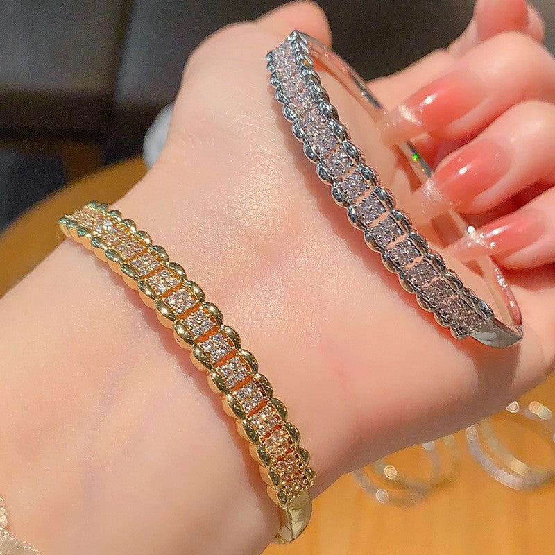 Zirkon-Armband zweifarbig Gelb und Weiss