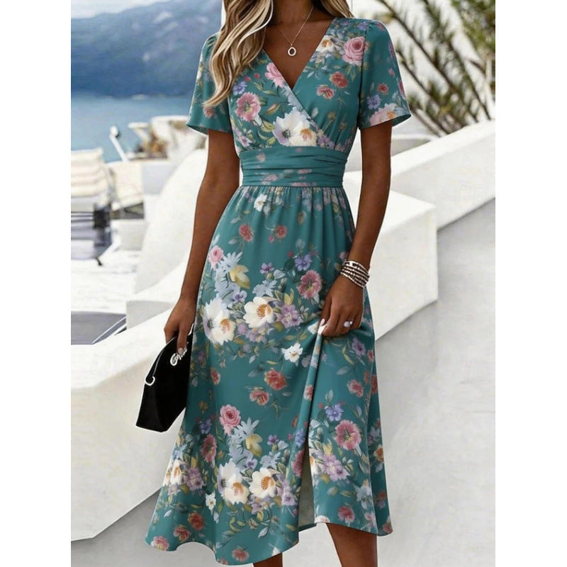 3D Retro Muster A-Linien-Kleid für Damen