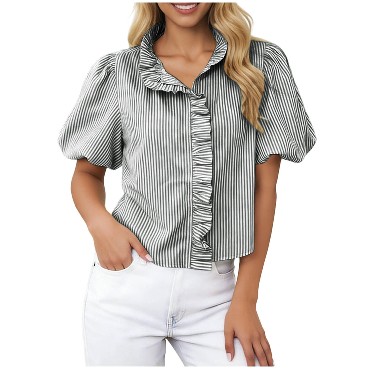 Blauer Casual-Shirt – Bild 4 | LuxeStyle