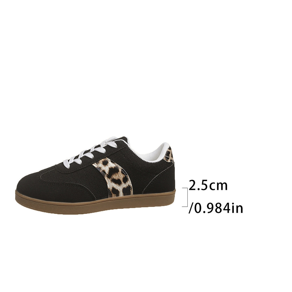 Vintage Leopard Print Schnürschuhe