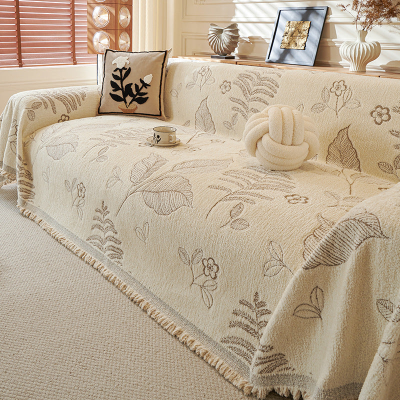 Winter Plüsch Chenille Sofaüberwurf mit Blumenmuster – Ansicht 7
