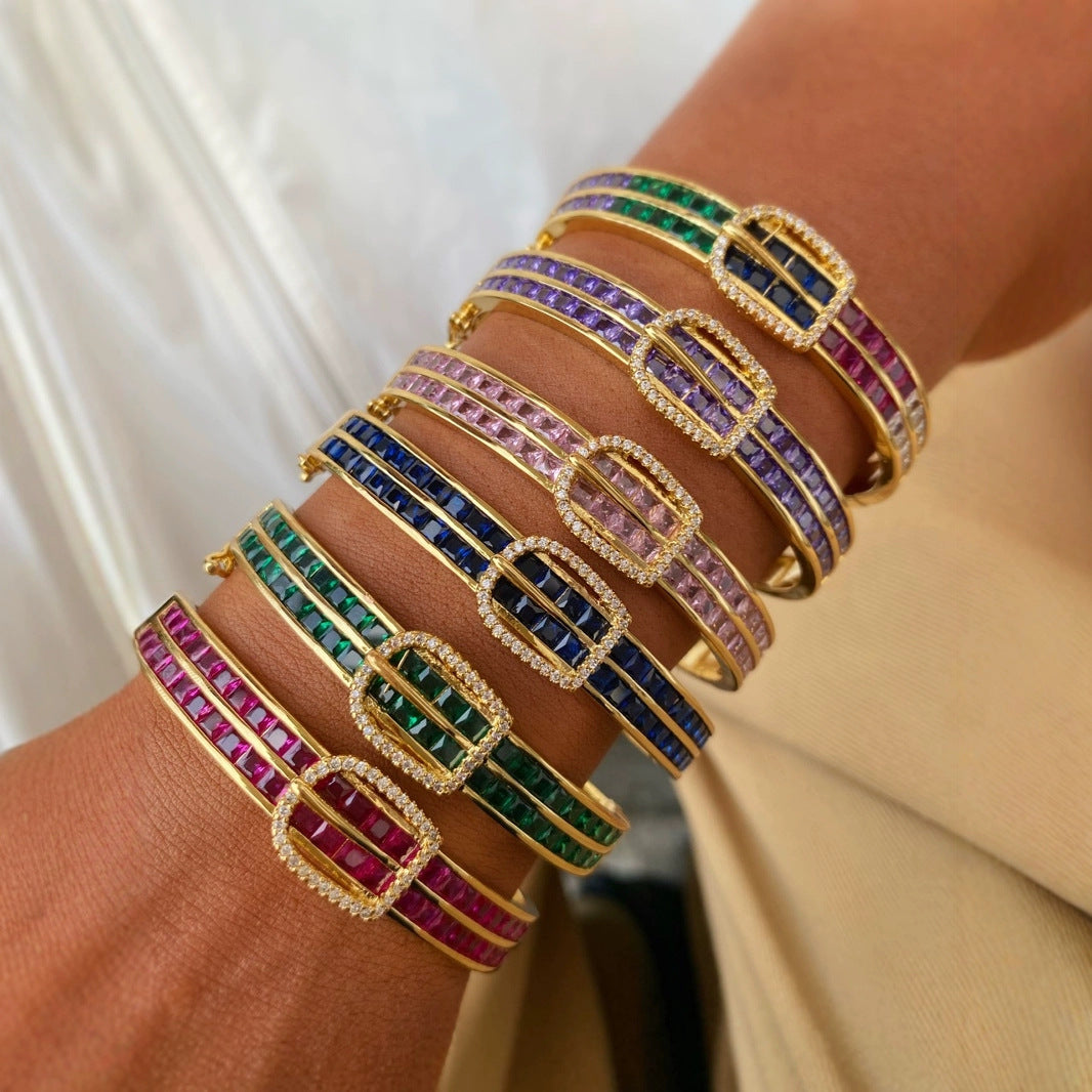 Armband mit Zirkonia und Hufeisen-Schnalle | LuxeStyle