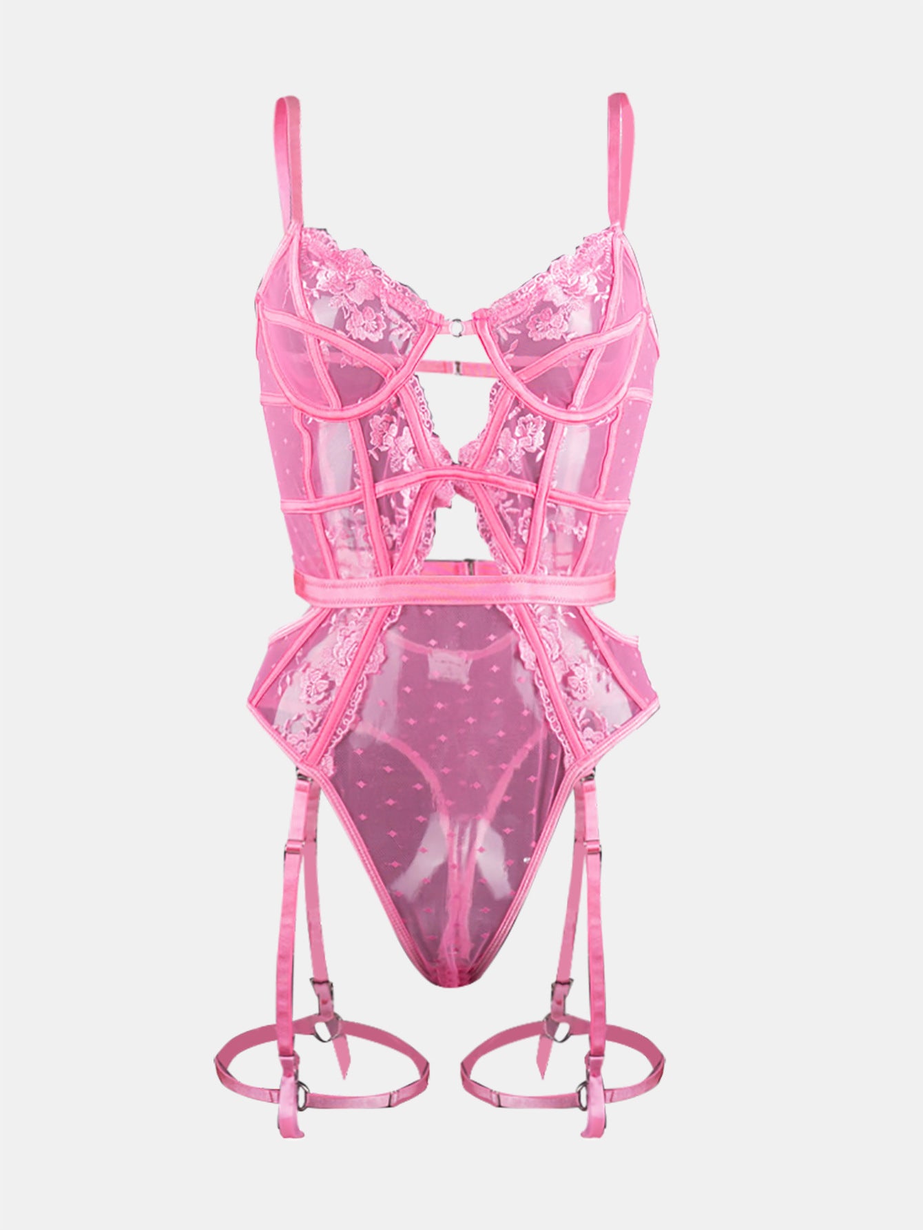 Damen Body mit Spitze und Cut-Outs
