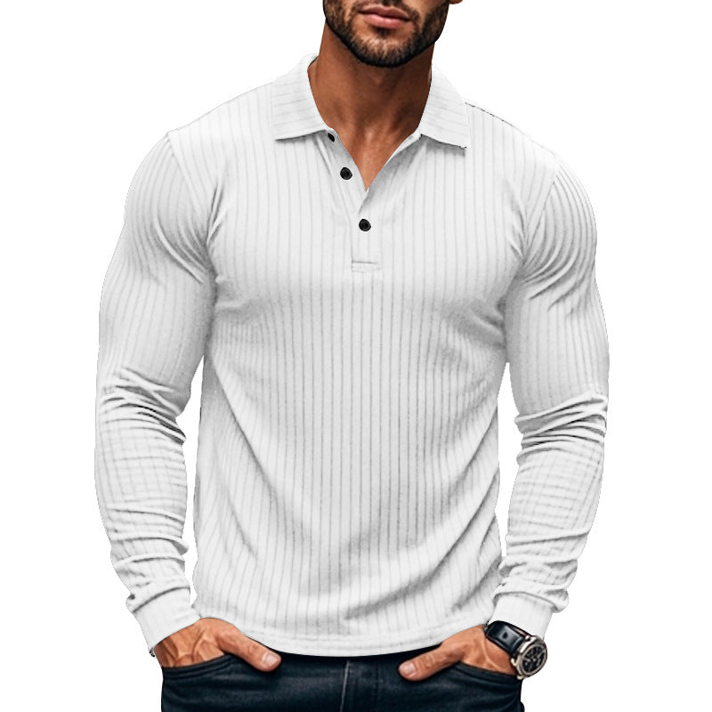 Herren Langarmshirt mit Revers und Knopfleiste – Bild 7 | LuxeStyle