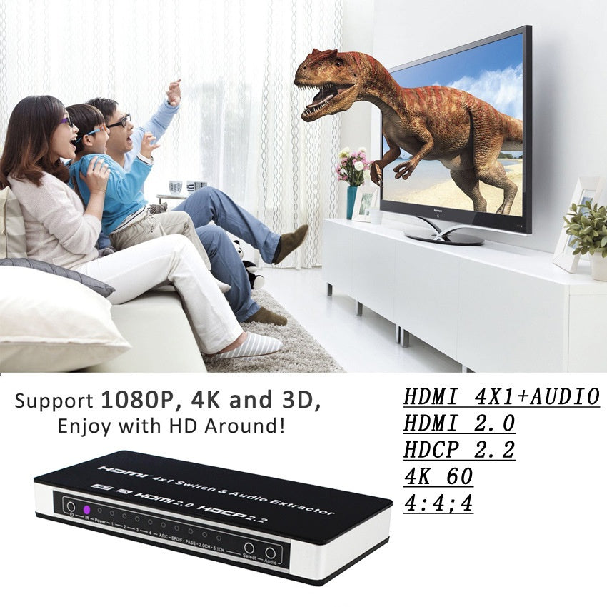 HDMI Switch 4x1 mit Audio-Extraktion