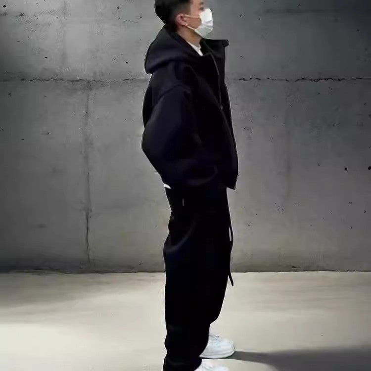 Herren Hoodie & Trainerhosen Set, Fleece-gefüttert