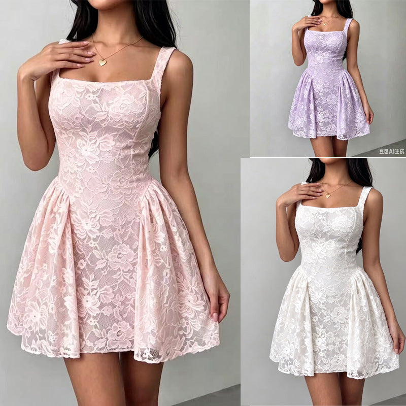 Damen-Spitzenkleid mit Trägern | LuxeStyle