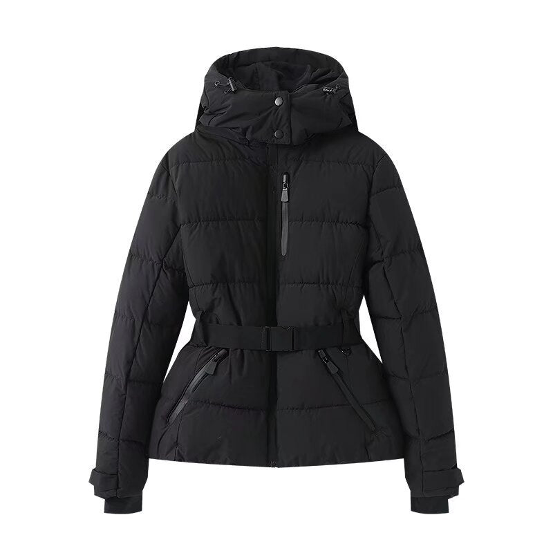 Gefütterte Ski-Pufferjacke mit Kapuze