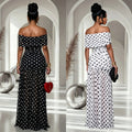 Gepunktetes Schlitz-Kleid | LuxeStyle