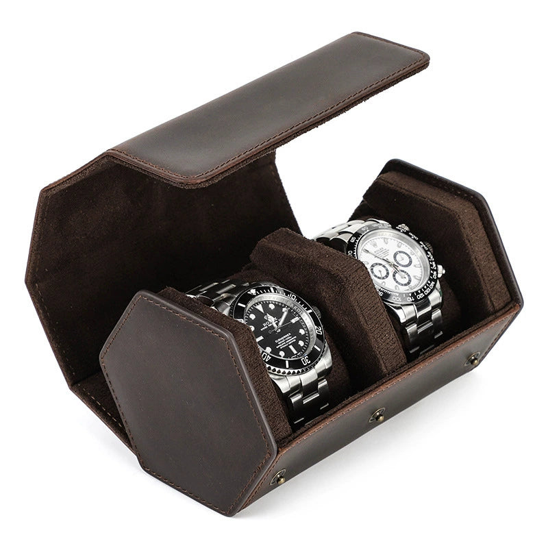 Uhrenaufbewahrungsbox aus Rindleder – braun – Bild 8 | LuxeStyle