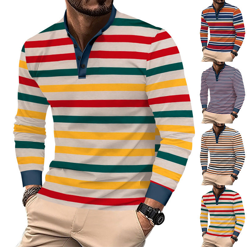 Herren Polo-Shirt mit bunten Streifen – Bild 7 | LuxeStyle