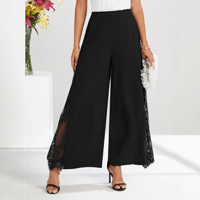 Elegante High-Waist Cropped Hose mit Spitze