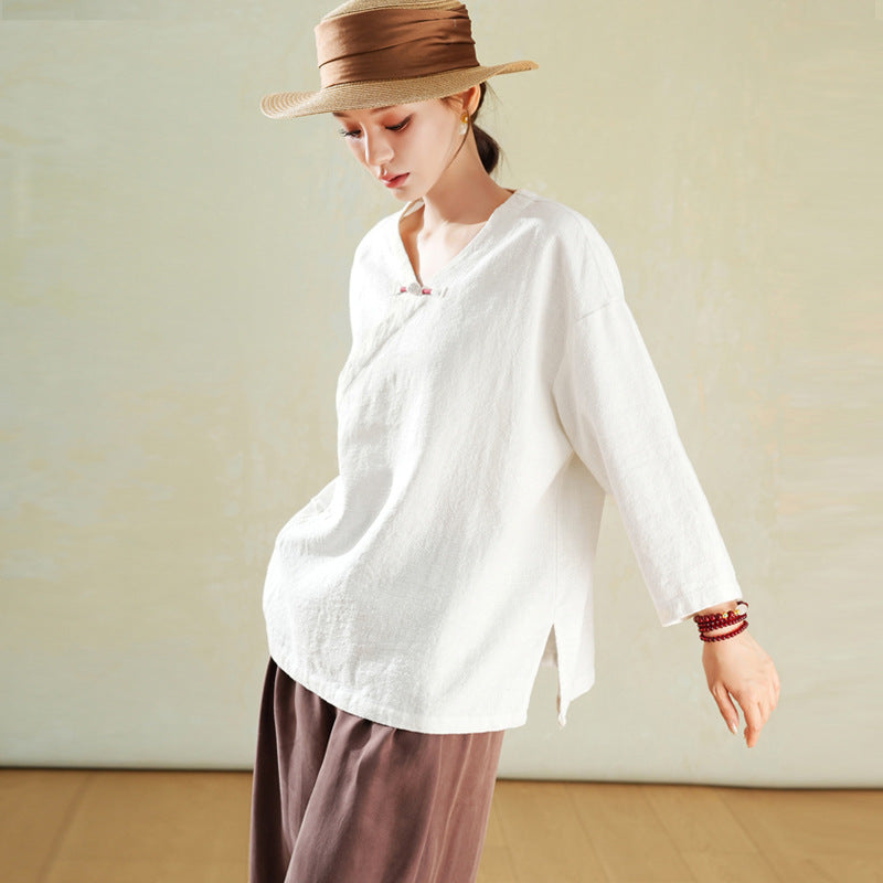 Vintage-Top mit diagonalem Verschluss