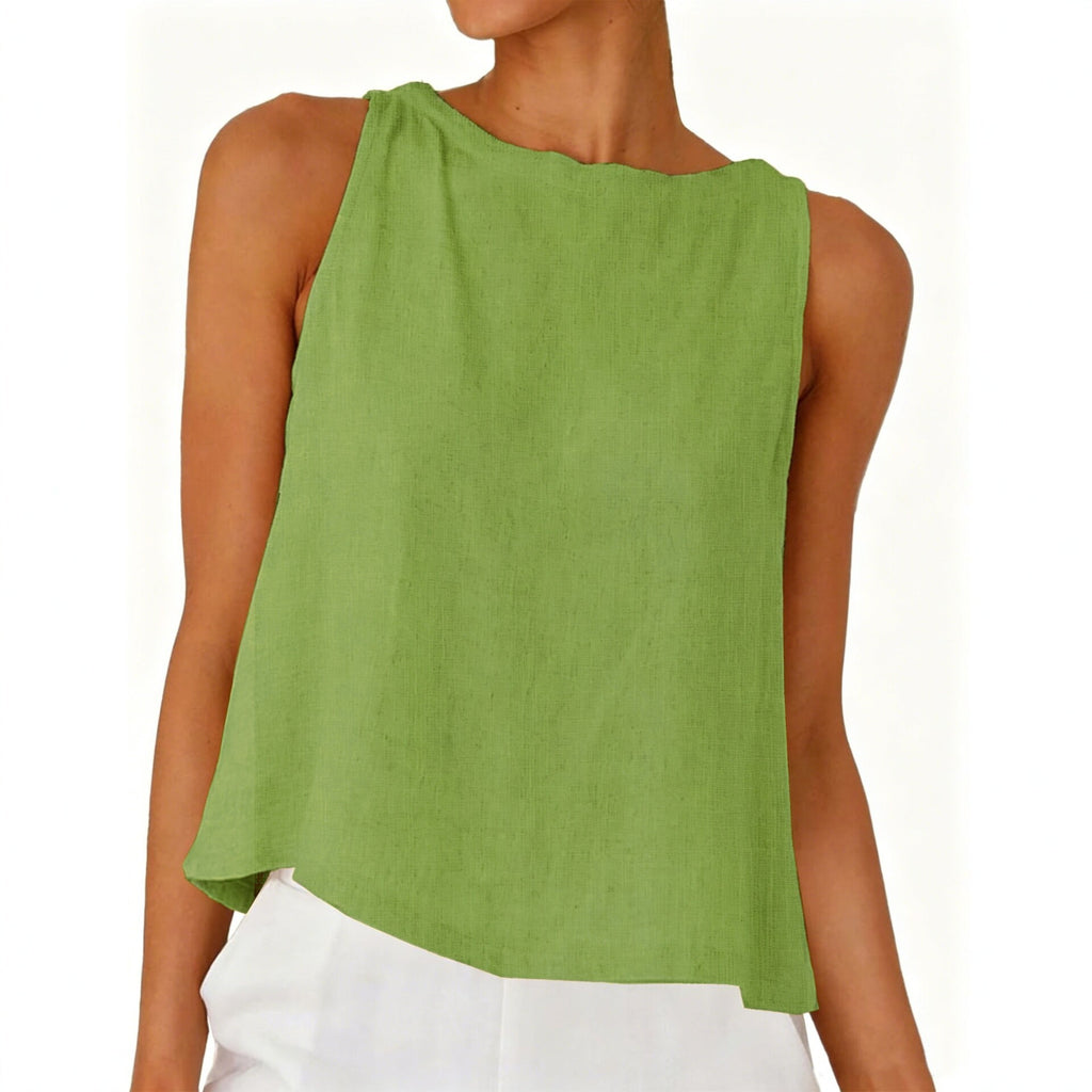 Damen Kurzbluse mit Rundhals und Knopfleiste
