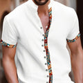Vintage Print Kurzarmhemd für Herren – Bild 7 | LuxeStyle