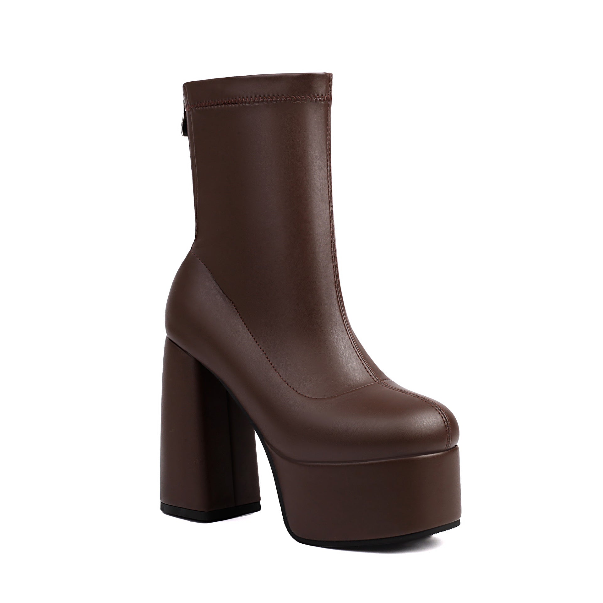 Damen-Stiefeletten mit Plateau und klobigem Absatz
