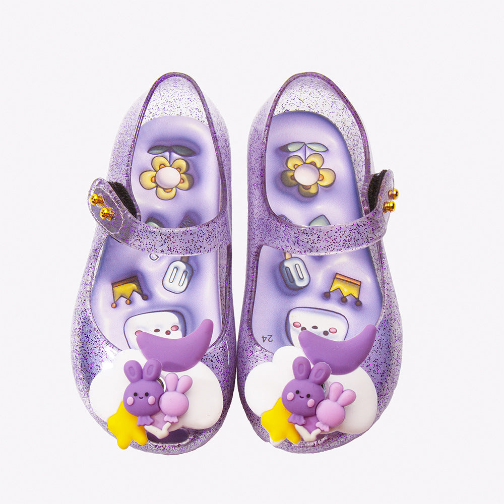 Glitzer-Sandalen mit Klett