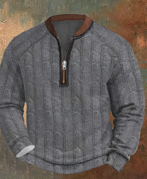 Herren Half-Zip Hoodie mit Karomuster