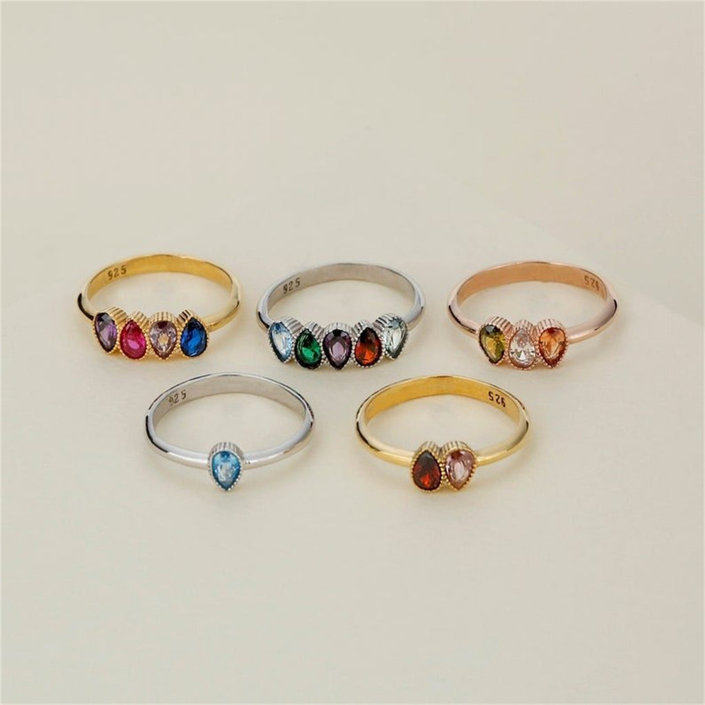 Geburtsstein-Ring im Wassertropfen-Design – Bild 2 | LuxeStyle
