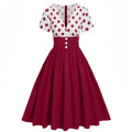 Gepunktetes Patchwork-Kleid mit ausgestelltem Saum – Bild 10 | LuxeStyle