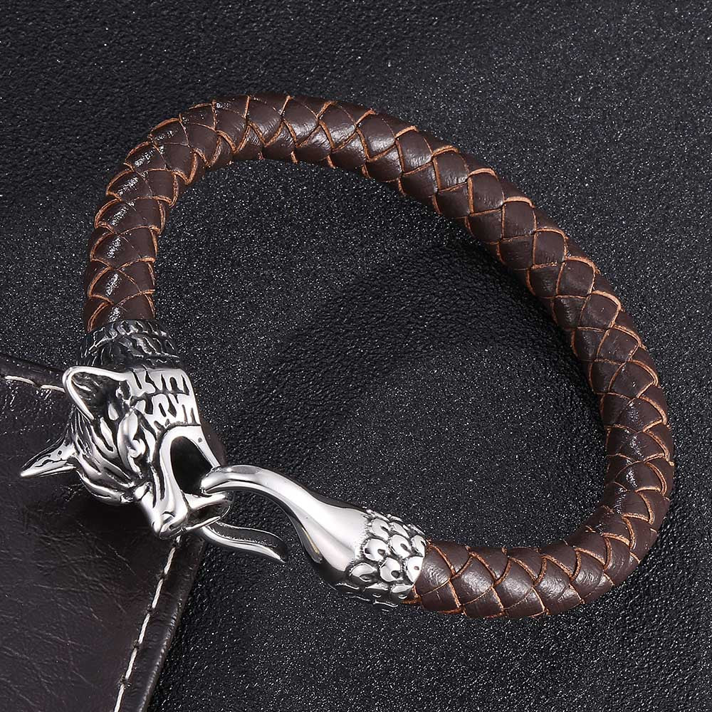 Wolfskopf-Lederarmband – Bild 2 | LuxeStyle