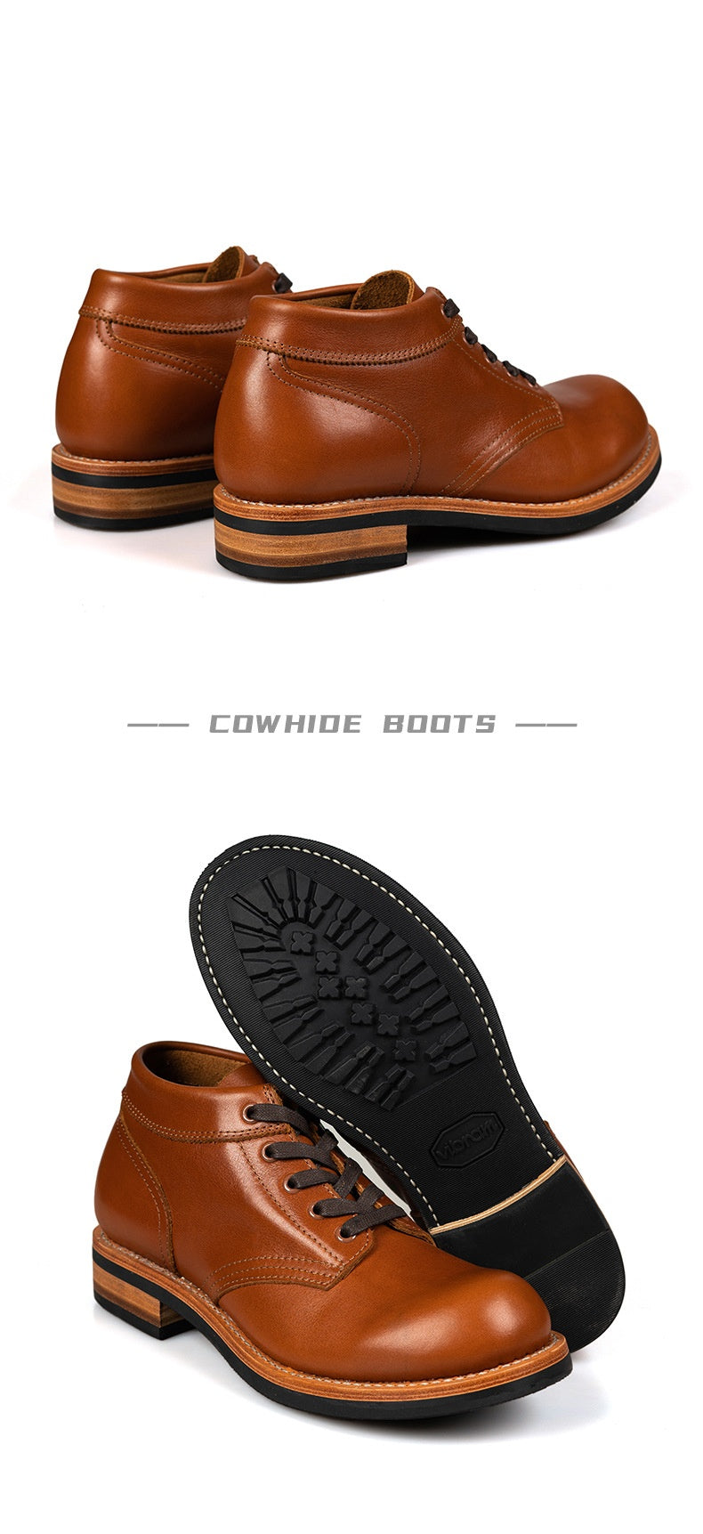 Leder-Sneaker mit runder Kappe