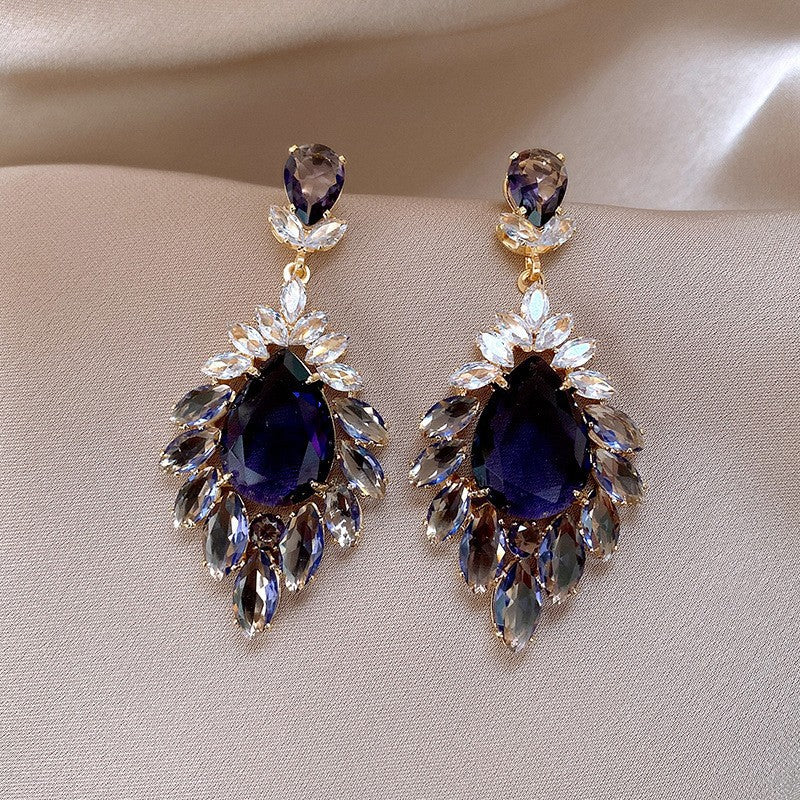 Ohrringe «Korean Style Flower» mit lila Strass – Ansicht 3