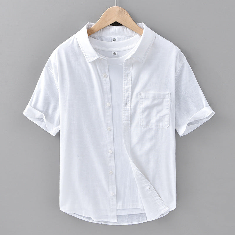Leinen-T-Shirt mit Kurzärmel – Bild 4 | LuxeStyle