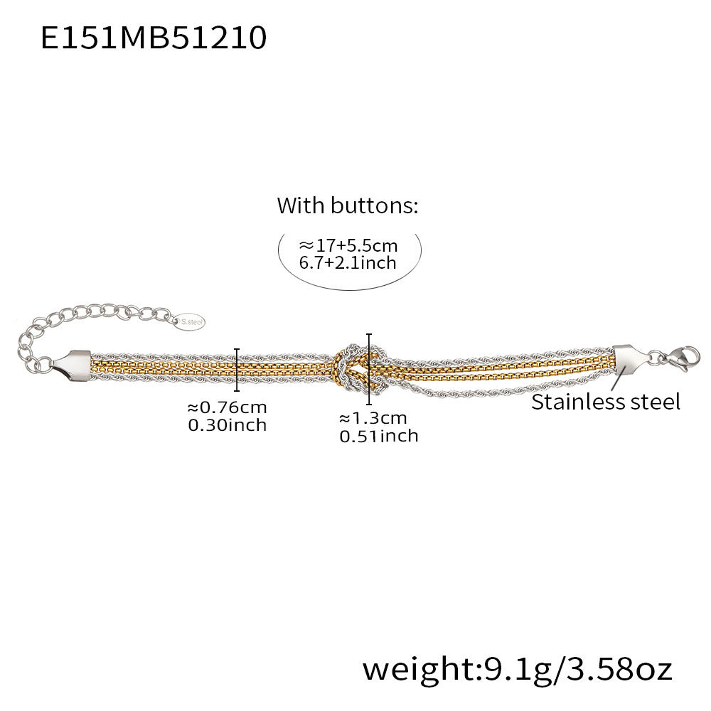 Verknotetes Ketten-Armband · Gold/Silber