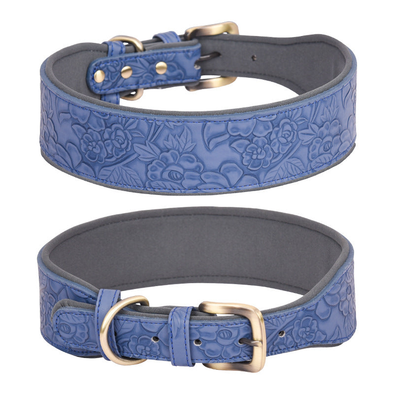 Geprägtes Lederhalsband mit weichem Futter – Bild 6 | LuxeStyle