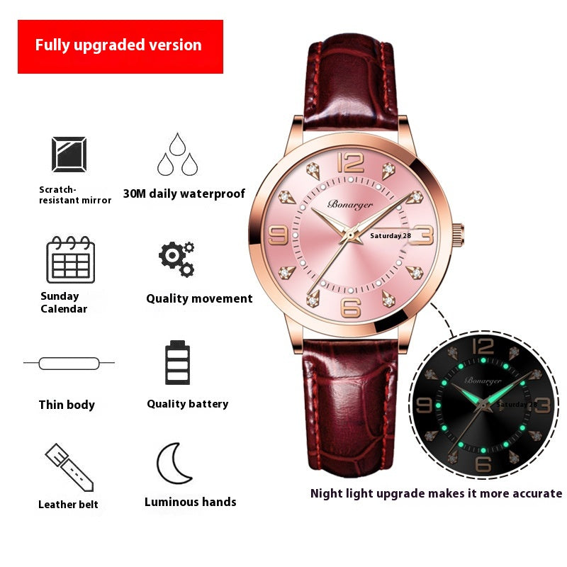 Wasserdichte Leuchtquarzuhr
