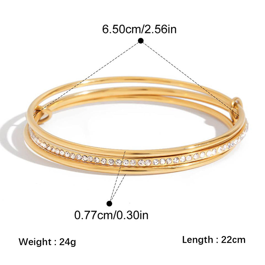 Zirkon-Armband aus Edelstahl