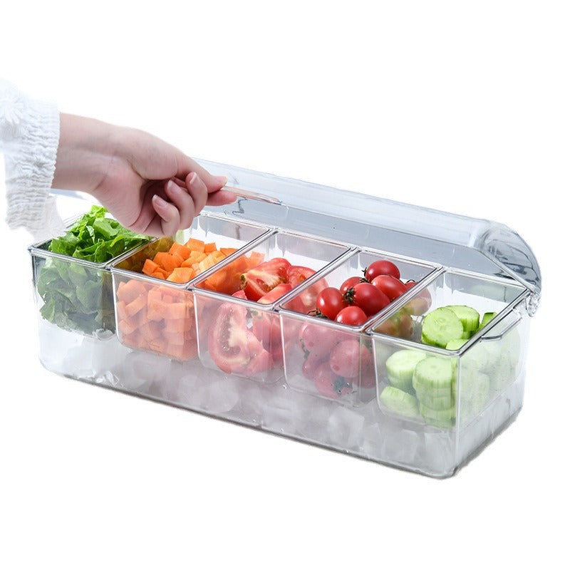 Transparenter Doppel-Salat-Container mit Deckel