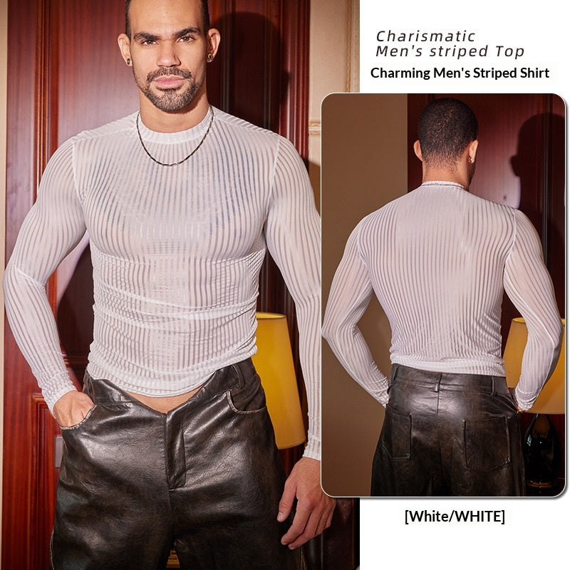 Gestreifter Herren-Top mit Stretch