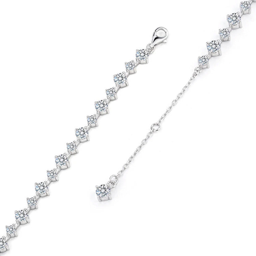 Minimalistisches 925 Silber Moissanit Armband