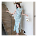 Retro Cheongsam-Kleid mit Schmetterlingsprint – Bild 1 | LuxeStyle