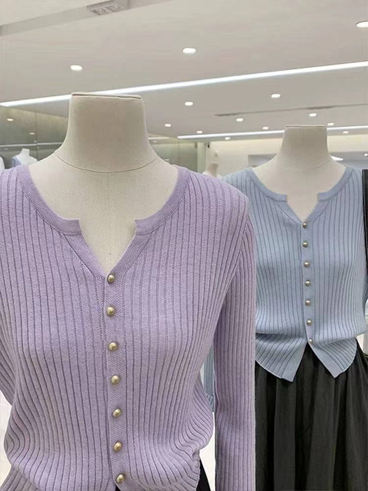 Strick-Cardigan mit Knopfleiste