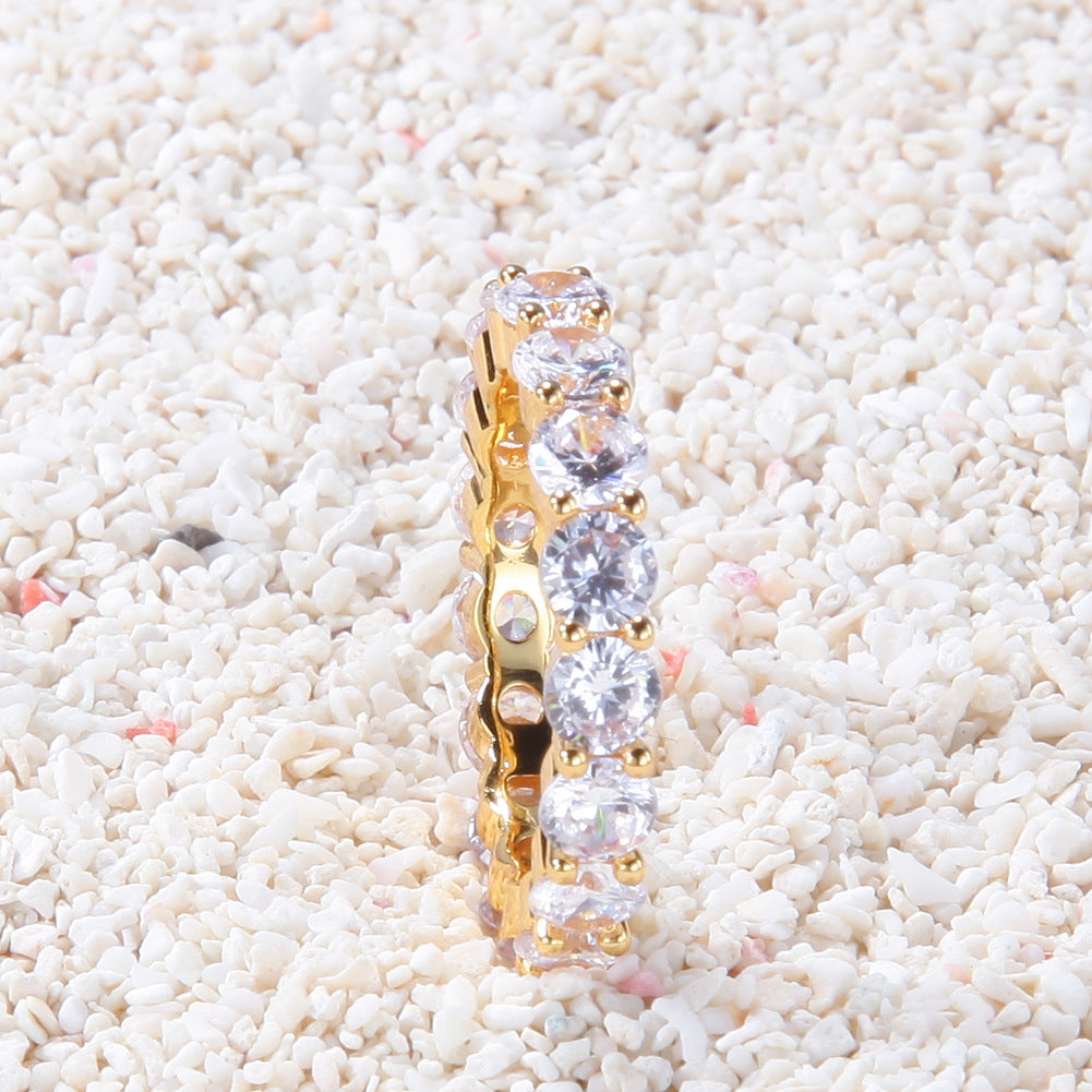 Zirkonia-Ring schmal mit geometrischem Design | LuxeStyle