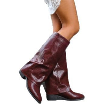 Retro Slouch Stiefel mit spitzer Zehenpartie