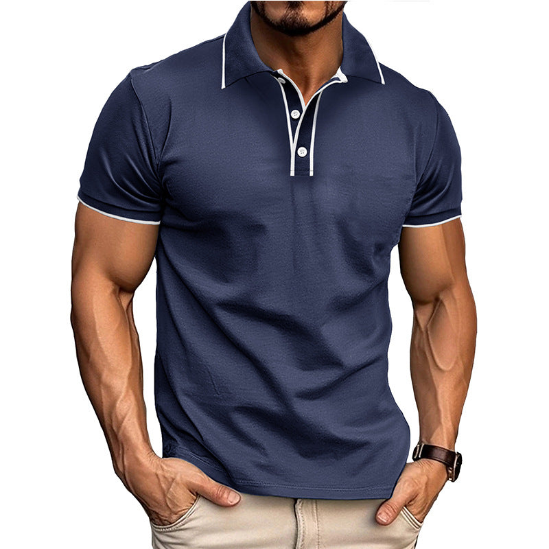 Herren Kurzarmhemd mit Revers und Jacquard – Bild 7 | LuxeStyle