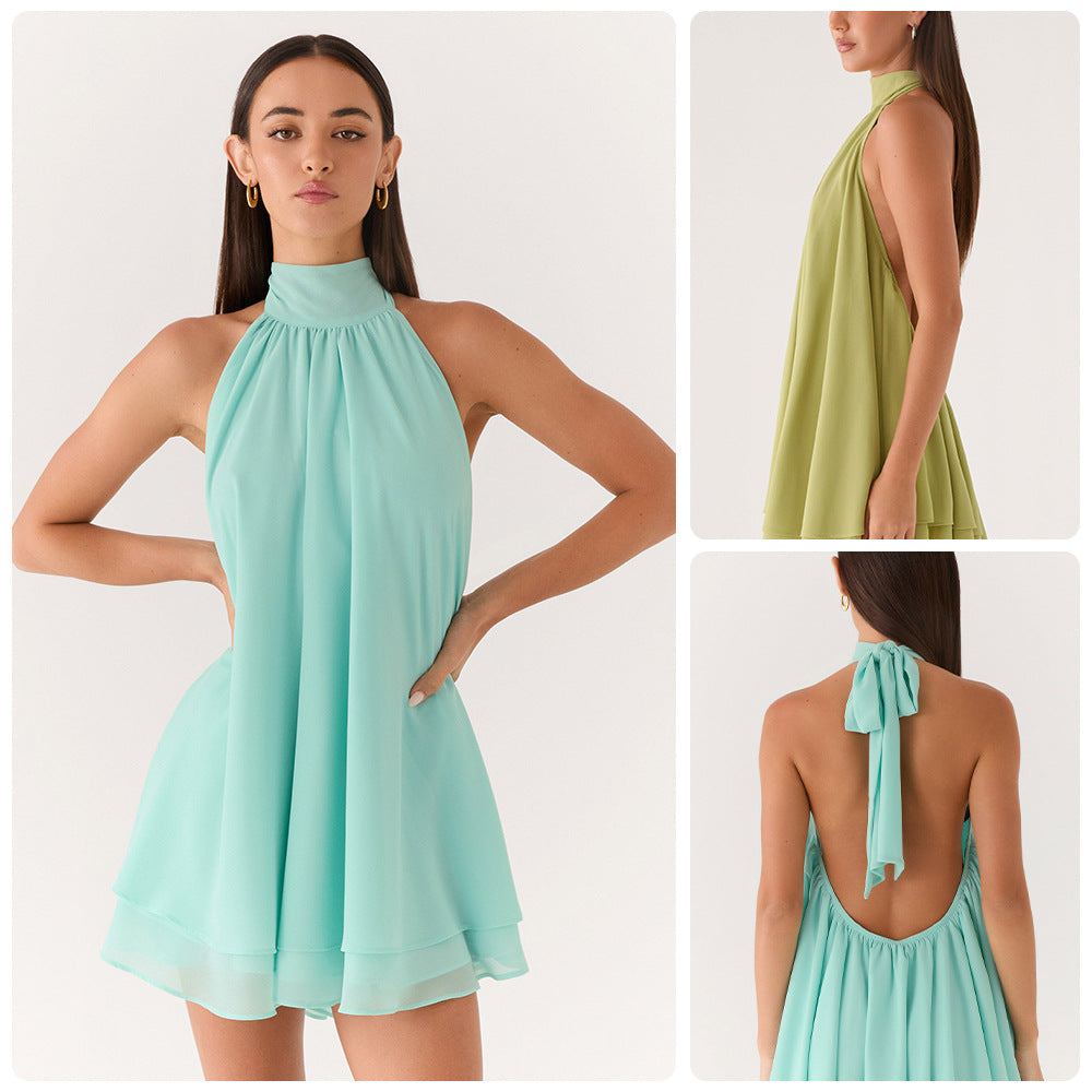 Halterneck Minikleid aus Chiffon