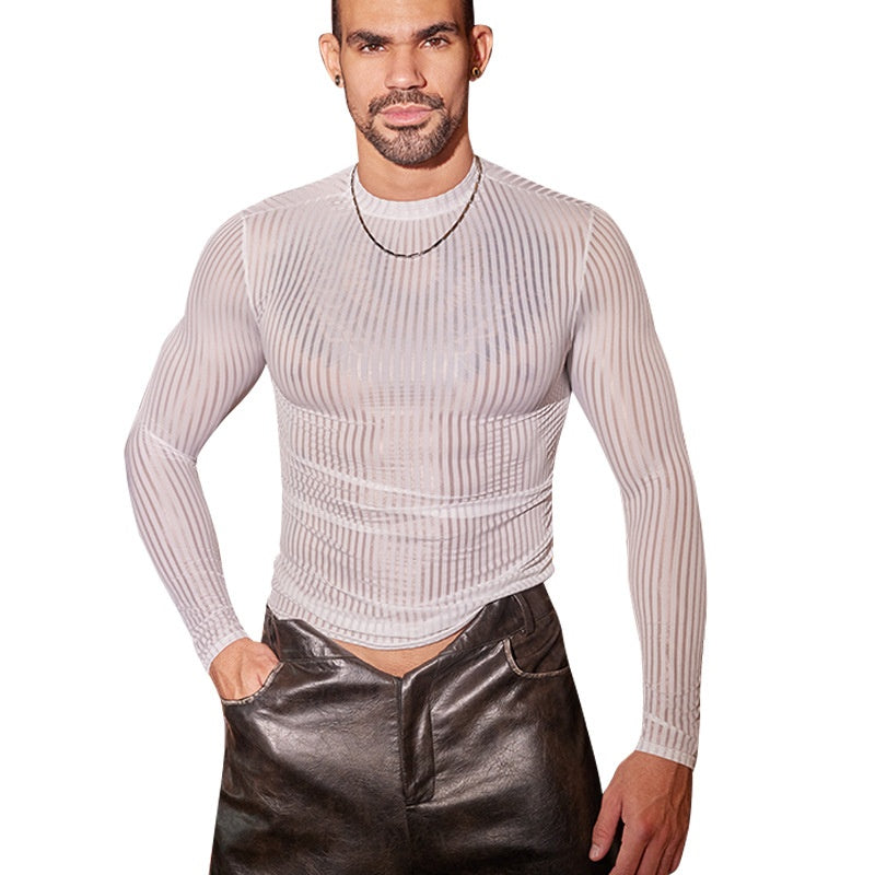 Gestreifter Herren-Top mit Stretch