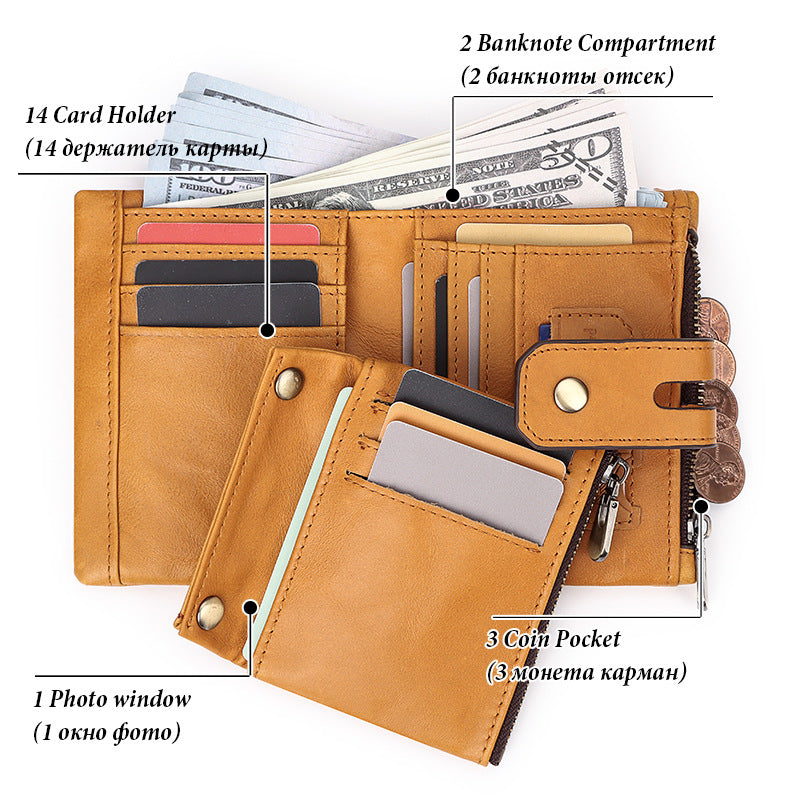Männer-Geldbörse mit Tri-Fold-Design