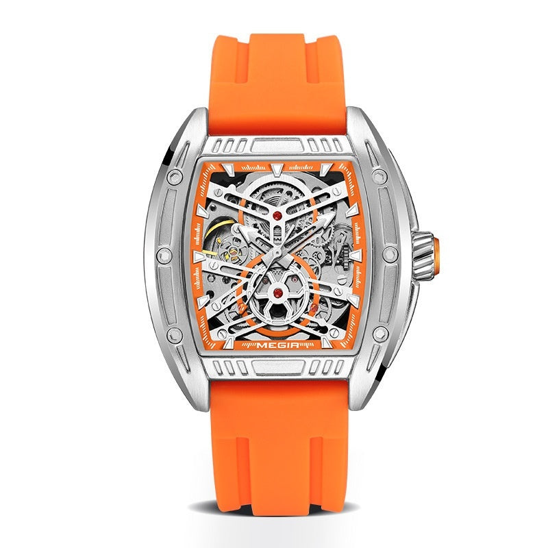Herren-Mechanik-Uhr mit Silikonband