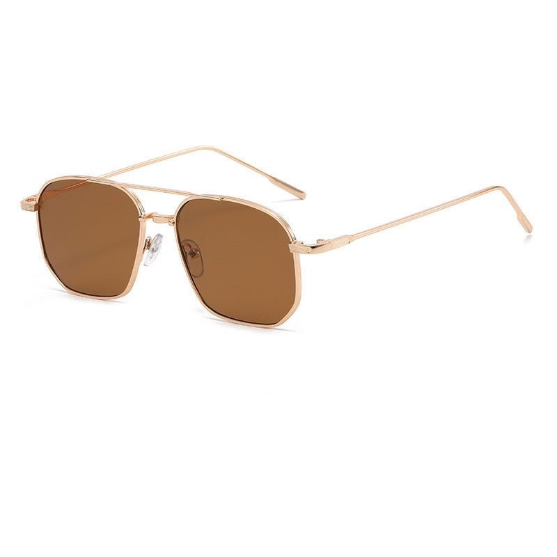 Quadratische Doppelsteg-Sonnenbrille aus Metall