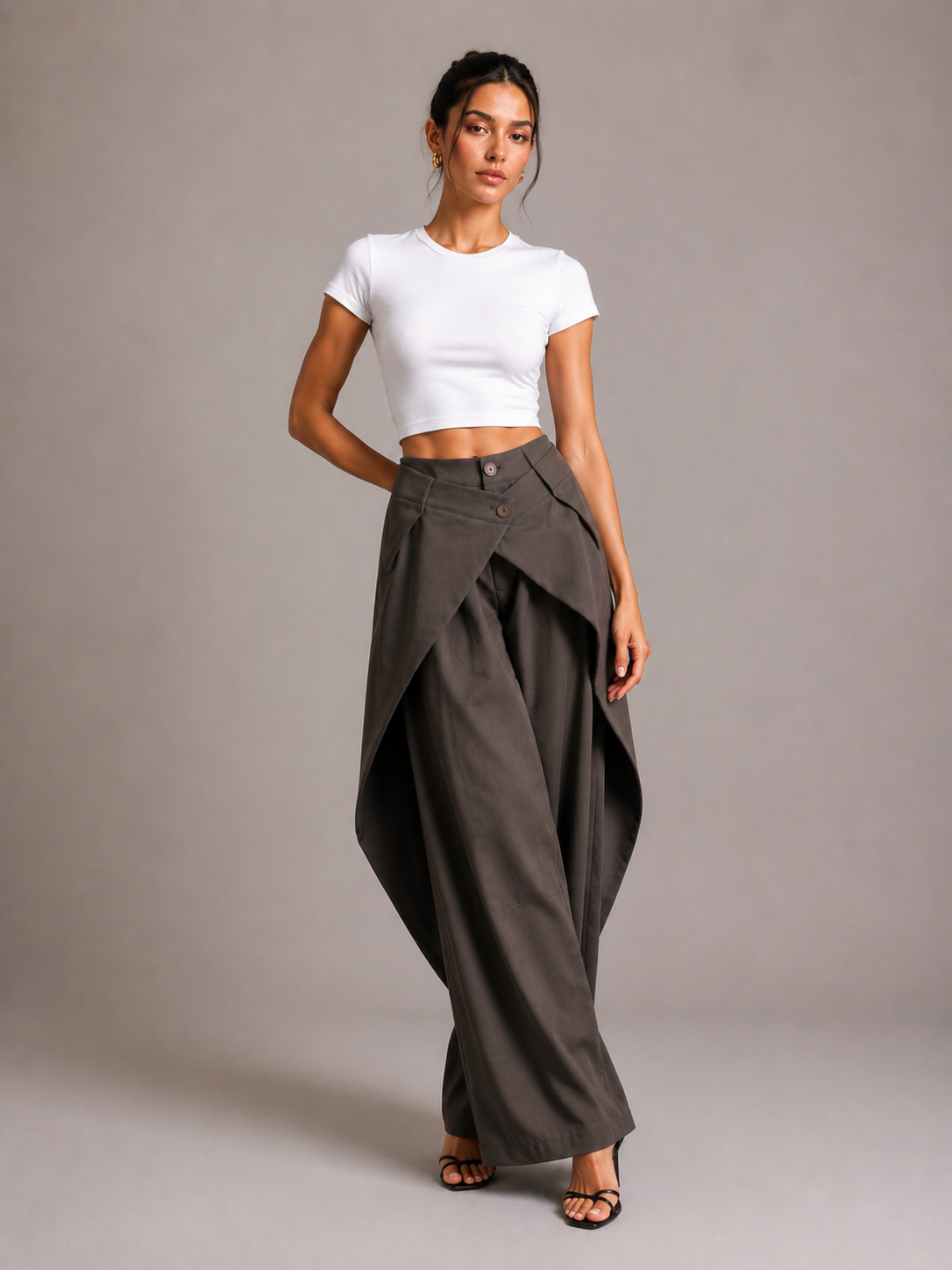 Asymmetrische Wide Leg Hose